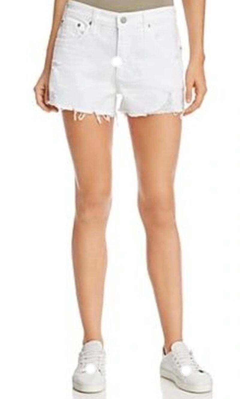 AG The Bryn White Distressed Denim Cutoff Shorts 25 $168